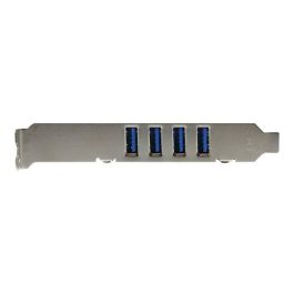 StarTech.com Tarjeta PCI Express USB 3.0 SuperSpeed 4 Puertos Tipo A 5Gbps con Alimentación SATA LP4 y Perfil Bajo