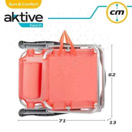 Silla playa plegable aluminio 5 posiciones flamingo 48x46x84 cm con cojin y asa. Silla playa plegable aluminio 5 posiciones flamingo 48x46x84 cm con cojin y asa.