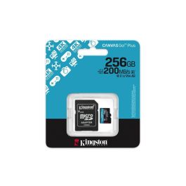 Kingston SDCG4/256GB Tarjeta de Memoria CANVAS Go! Plus 256GB microSD XC 200MB/s U3 V30 A2 para 4K UHD y Gaming con Adaptador Kingston SDCG4/256GB Tarjeta de Memoria CANVAS Go! Plus 256GB microSD XC 200MB/s U3 V30 A2 para 4K UHD y Gaming con Adaptador