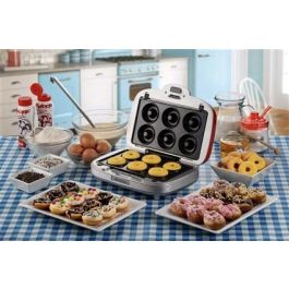Ariete 1972/00 Sandwichera 3 en 1 para Sándwiches, Donuts y Cupcakes, Diseño Retro Rojo