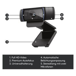 Logitech Webcam C920 Negra Full HD 1080p Video Grabacion