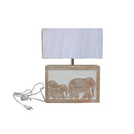 Lampara Sobremesa Indio DKD Home Decor Marron Blanco 12 x 41 x 33 cm