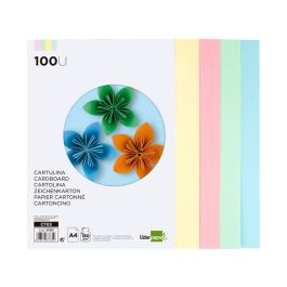 Cartulina Liderpapel A4 180 gr-M2 4 Colores Surtidos Paquete De 100 Hojas