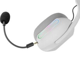 Mars Gaming MHWPROW Auriculares Gaming Inalámbricos Tri-mode (BT 5.3/2.4GHz/Jack 3.5) Sonido 7.1 Micrófono Dual Ultraligeros ARGB Blancos