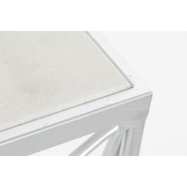 DKD Home Decor Consola Plateado Blanco Metal y Mármol 33 x 78 x 100 cm