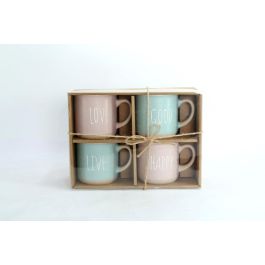 DKD Home Decor Mug Gres Rosa Azul 7 x 9.2 x 9.7 cm Set de 4 piezas 355ml Precio: 16.50000044. SKU: B159KPFTAP