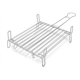 La Dehesa Parrilla Doble Zincada Metal Acero Zincado Plateado 32x16.5x57.5 Cm Con 4 Patas y Asa