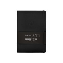 Antartik Cuaderno Notes A5 Tapa Dura Hojas Lisas 100 Hojas 80g Negro FSC con Gomilla y Bolsillo