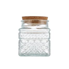 Tarro de vidrio con tapón de corcho 600 ml - Inde (12 Unidades) Tarro de vidrio con tapón de corcho 600 ml - Inde (12 Unidades)