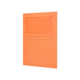 Subcarpeta Cartulina Q-Connect Din A4 Naranja Con Ventana Transparente 120 gr-M2 50 unidades