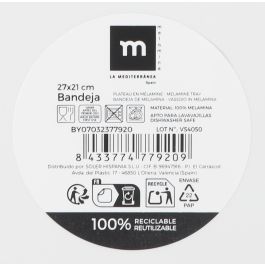 La Mediterranea Bandeja Melamina 27 x 21 cm Diseño 3 Frutas (18 Unidades)