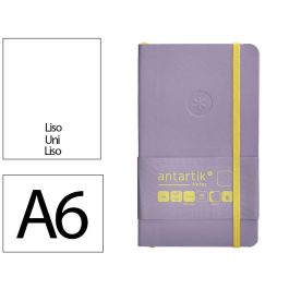 Cuaderno Con Gomilla Antartik Notes Tapa Blanda A6 Hojas Lisas Morado Y Amarillo 100 Hojas 80 gr Fsc