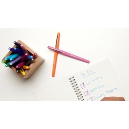 PaperMate Rotuladores Flair Punta Pincel 0.7 mm Multicolor - Paquete de 8 unidades
