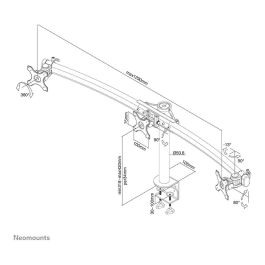 Neomounts Soporte para tres monitores FPMA-D700D3 hasta 27" (69 cm) Negro