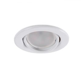 Aro Foco Downlight Circular Basculante "Vepa" Acero 90mm - Blanco Aro Foco Downlight Circular Basculante "Vepa" Acero 90mm - Blanco
