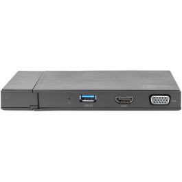 Digitus Docking Station Travel USB 3.0/3.2, HDMI/VGA, Lector SD/MicroSD, Ethernet, 4K, Color Negro