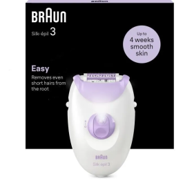 Braun Silk-épil 3 3-000 Depiladora 20 Pinzas MicroGrip Color Púrpura Blanco
