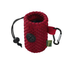 Hunter Dispensador de Bolsas para Excrementos Hilo Malla 3D Rojo | Práctico Portabolsas Ligero con Mosquetón para Perro