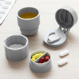 Innovagoods Pastillero con cortador y triturador 5 en 1 fivlok V0103328 - Gris, ABS y acero inoxidable, 5.2x6.5x4 cm