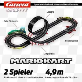 Carrera Pista de Slot Nintendo Mario Kart P-Wing, Circuito con 2 Coches (Mario y Yoshi), 4,9 Metros y 2 Jugadores (+6 años)