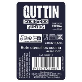 Quttin Bote para Utensilios de Cocina de Acero Inoxidable, Ø10.3 x 18.5 cm (12 Unidades) Quttin Bote para Utensilios de Cocina de Acero Inoxidable, Ø10.3 x 18.5 cm (12 Unidades)