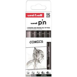 Uniball Rotulador PIN Calibrado para Dibujo y Arte, Blister 5 Unidades Colores Surtidos (0.7, 1.0, Brush Gris Claro/Oscuro/Negro) Precio: 8.49999953. SKU: B1ENJK3K2K