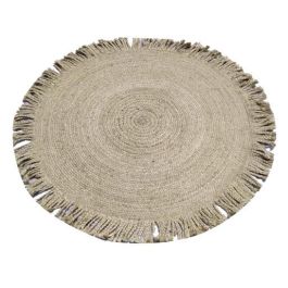 DKD Home Decor Alfombra Balines de Yute y Poliéster Natural 120x120 cm, 1.5 cm de grosor (2 Unidades) Precio: 98.50000039. SKU: S3041617