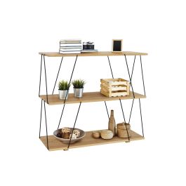 Inde Estantería 3 Niveles Metal-Madera Black 80x30x71.2 cm (2 Unidades)