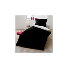 Juego de funda nórdica para 1 persona - 140x200 cm - 100% Algodón - Bicolor Blanco y negro Juego de funda nórdica para 1 persona - 140x200 cm - 100% Algodón - Bicolor Blanco y negro
