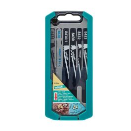 Wolfcraft Estuche de 10 Hojas de Sierra de Calar: 8 Madera (Corte Basto, Curvo, Limpio), 1 Metal Blando, 1 Acero Inoxidable