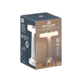 Lampara Sobremesa Toque Gris Giftdecor 12 cm x 20 cm x 9 cm