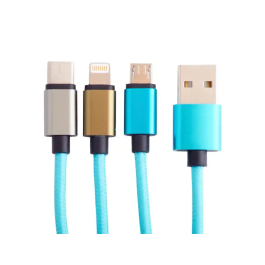 Wondee Cable de Carga 3 en 1 Squishmallows Tatiana 1.2 m - Micro USB, USB-C, Lightning - Carga Rápida y Trenzado