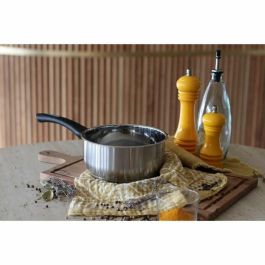Menastyl 6020241 Cacerola de Acero Inoxidable de 16 cm, Compatible con Todo Tipo de Fuegos, Incluida Inducción