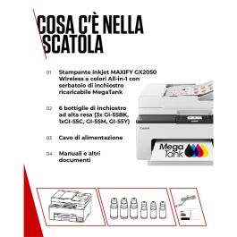 Canon MAXIFY GX2050 Impresora Multifunción Inyección de Tinta 4 en 1: Imprime, Copia, Escanea y Envía Fax para Oficina Doméstica con Sistema Megatank