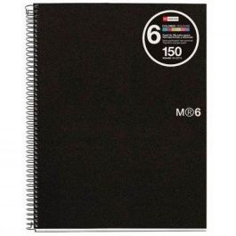 Miquelrius Cuaderno Espiral 150H A4 5x5 mm 70 gr 4 Taladros Microperforado 6 Bandas Color Tapa Pp Negro Precio: 9.5000004. SKU: B1CLTY3652