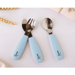 Kiokids Cubiertos Infantiles Acero Inoxidable Silicona Azul para Bebés +6 Meses, Mangos Antideslizantes, Apto Lavavajillas Precio: 9.78999989. SKU: B1C72F77TL
