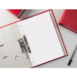 Liderpapel Recambio Din A4 100 Hojas 75 gr Pauta 4 3.5mm Con Margen 4 Taladros