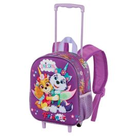 Mochila 3D con Ruedas Pequeña Magic Paw Patrol La Patrulla Canina Lila