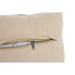 DKD Home Decor Cojín Colonial Camel Marrón Oscuro Piel Poliéster 40 x 40 cm