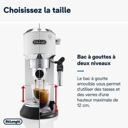 DeLonghi Dedica Style EC685.W Máquina de Café Espresso Semi-automática con Espumador de Leche Blanco