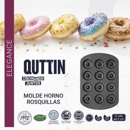 Molde para horno de rosquillas 12 unidades 4.5 cm Quttin (12 Unidades) Molde para horno de rosquillas 12 unidades 4.5 cm Quttin (12 Unidades)