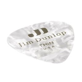 Dunlop Pack 72 Púas Guitarra Genuine Celluloid Classic Blanco Perlado Finas