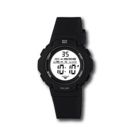 G&B TIME GBody Reloj LCD Cadete Redondo Luz LED Blanco WR30 con Estuche