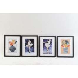 DKD Home Decor Cuadro Tradicional de Ballet, Ps y Madera, Azul, Negro y Blanco, 2x45x35 cm - Pack de 4 Surtido Aleatorio Precio: 20.32074. SKU: B1F54BQJEA