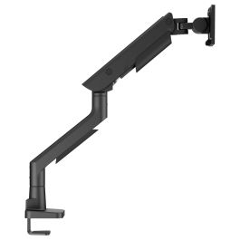 Iiyama Soporte de monitor articulado con gas para escritorio, VESA 100x100, peso 27 kg, rango 17-49", ajuste de altura, inclinación, giro 360°, negro