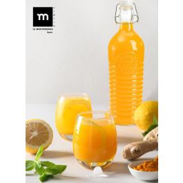 La Mediterran Botella Vidrio Clásica Boca Ancha 1.1L 30.4 x 9.2 x 9.1 cm