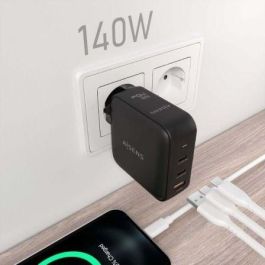 Aisens ASCH-140W3P031-BK Cargador de Pared GaN 140W con 2xUSB-C y 1xUSB-A, Carga Rápida PD3.1 para Portátiles/Móviles/Tablets, Negro Aisens ASCH-140W3P031-BK Cargador de Pared GaN 140W con 2xUSB-C y 1xUSB-A, Carga Rápida PD3.1 para Portátiles/Móviles/Tablets, Negro