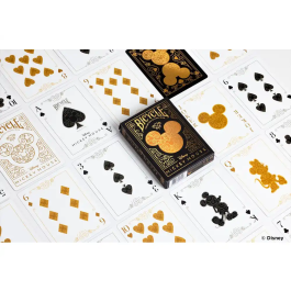 Fournier Baraja de Cartas Bicycle Disney Black and Gold Mickey, Lujo y Estilo con Estampado Dorado