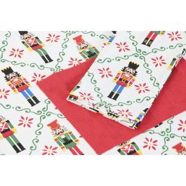 DKD Home Decor Delantal de Navidad Moderno Cascanueces Set de 2, Algodón y Poliéster, Rojo, Verde, Blanco, Beige, 60 x 80 cm