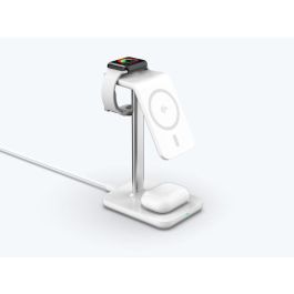 eSTUFF Cargador Inalámbrico Magnético 3 en 1 QI2 para iPhone 12-16, Apple Watch, AirPods y Android. Máx 15W Teléfono